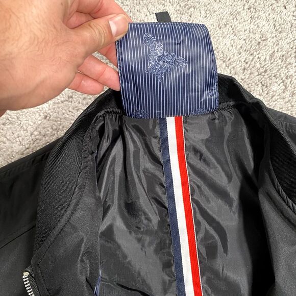 Vogue FS Bomber Jacket Mens 2XL Dark Satin Black Coat Lined Classic Look - Picture 7 of 13